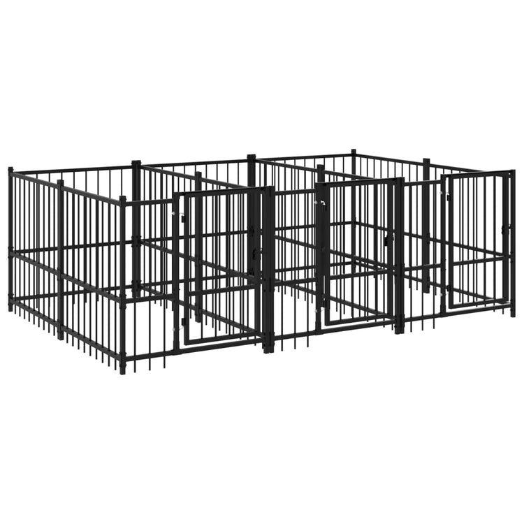 VidaXL Hondenkennel voor buiten 5,63 m² staal