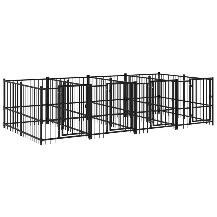 VidaXL Hondenkennel voor buiten 7,51 m² staal