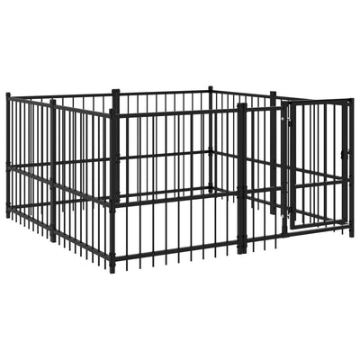 VidaXL Hondenkennel voor buiten 3,75 m² staal