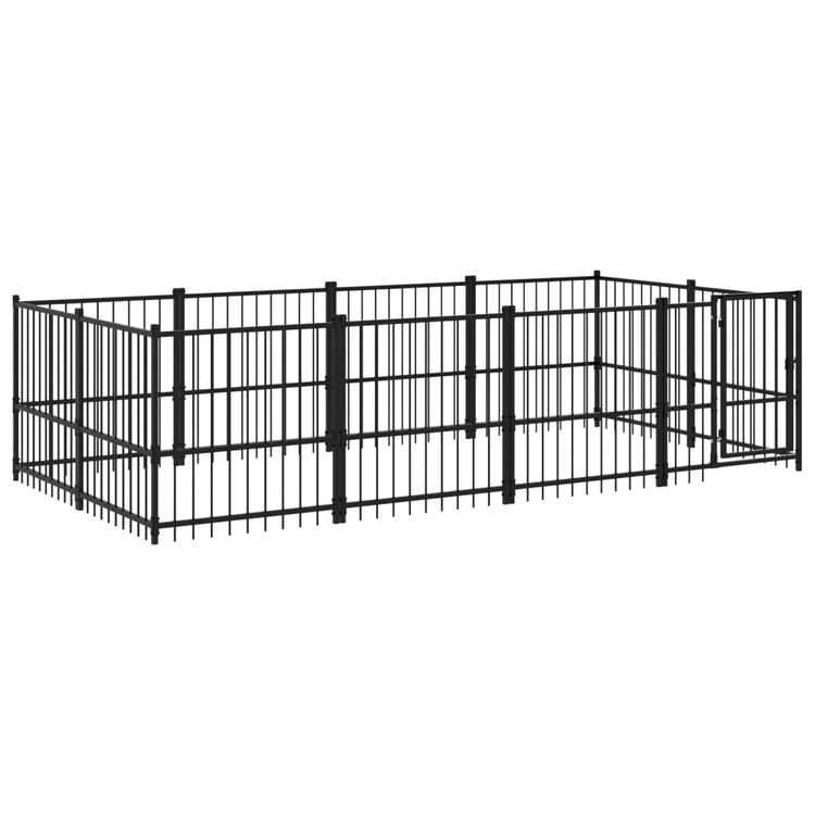 VidaXL Hondenkennel voor buiten 7,51 m² staal