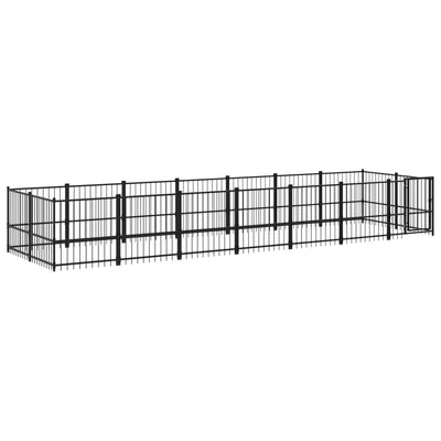 VidaXL Hondenkennel voor buiten 13,14 m² staal