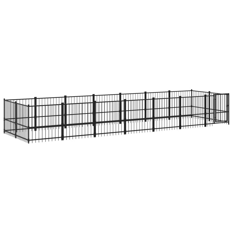 VidaXL Hondenkennel voor buiten 13,14 m² staal