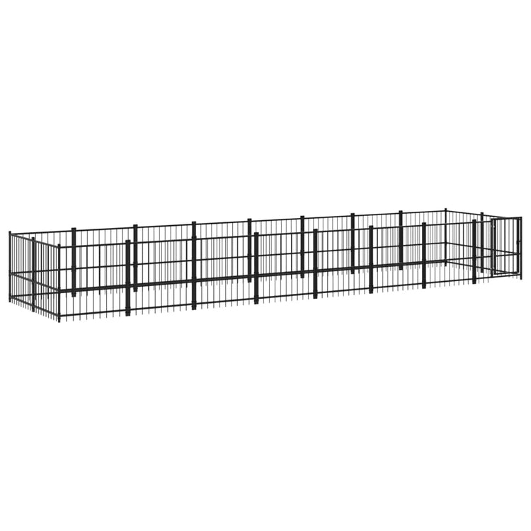 VidaXL Hondenkennel voor buiten 15,02 m² staal