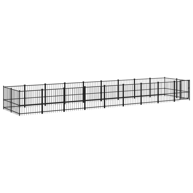 VidaXL Hondenkennel voor buiten 16,89 m² staal