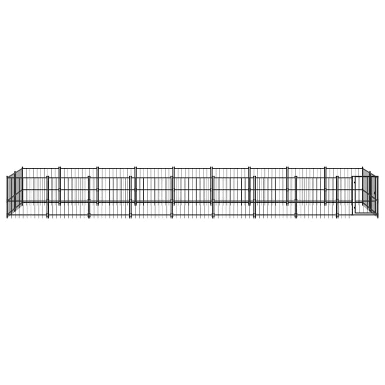 VidaXL Hondenkennel voor buiten 16,89 m² staal