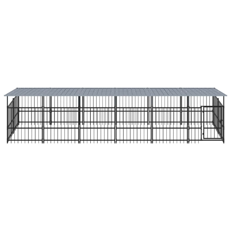 VidaXL Hondenkennel met dak 11,26 m² staal