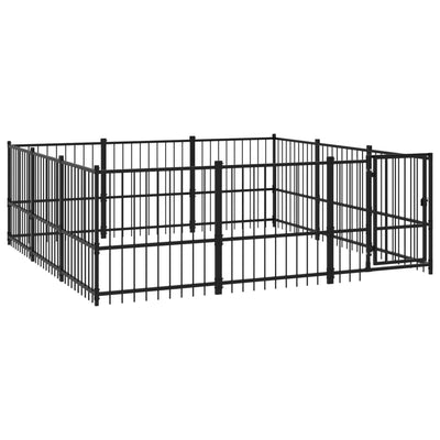 VidaXL Hondenkennel voor buiten 8,47 m² staal