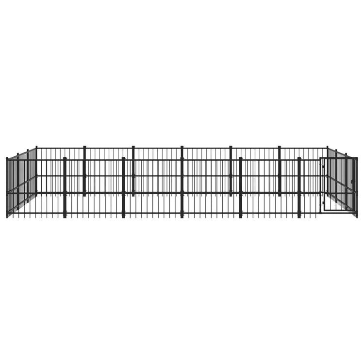 VidaXL Hondenkennel voor buiten 16,94 m² staal