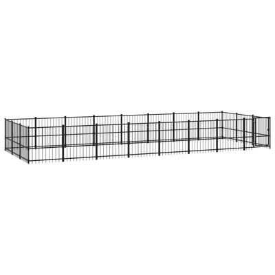 VidaXL Hondenkennel voor buiten 22,58 m² staal