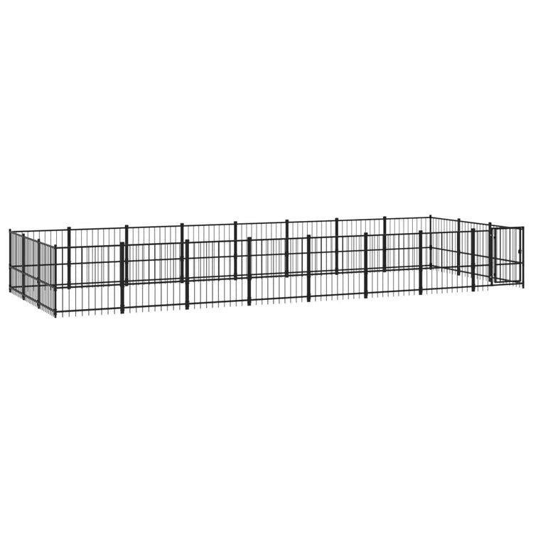 VidaXL Hondenkennel voor buiten 22,58 m² staal