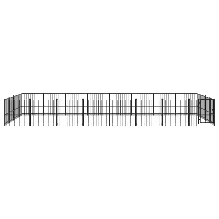 VidaXL Hondenkennel voor buiten 30,11 m² staal