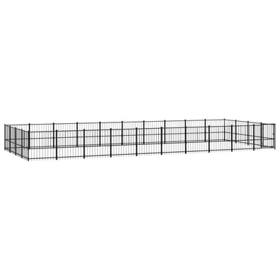 VidaXL Hondenkennel voor buiten 37,64 m² staal