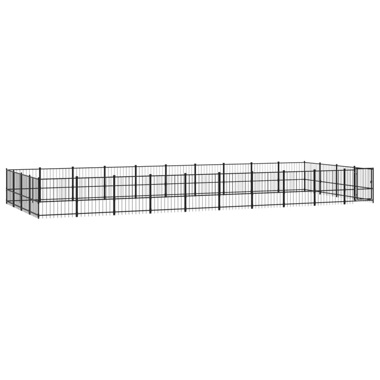 VidaXL Hondenkennel voor buiten 37,64 m² staal