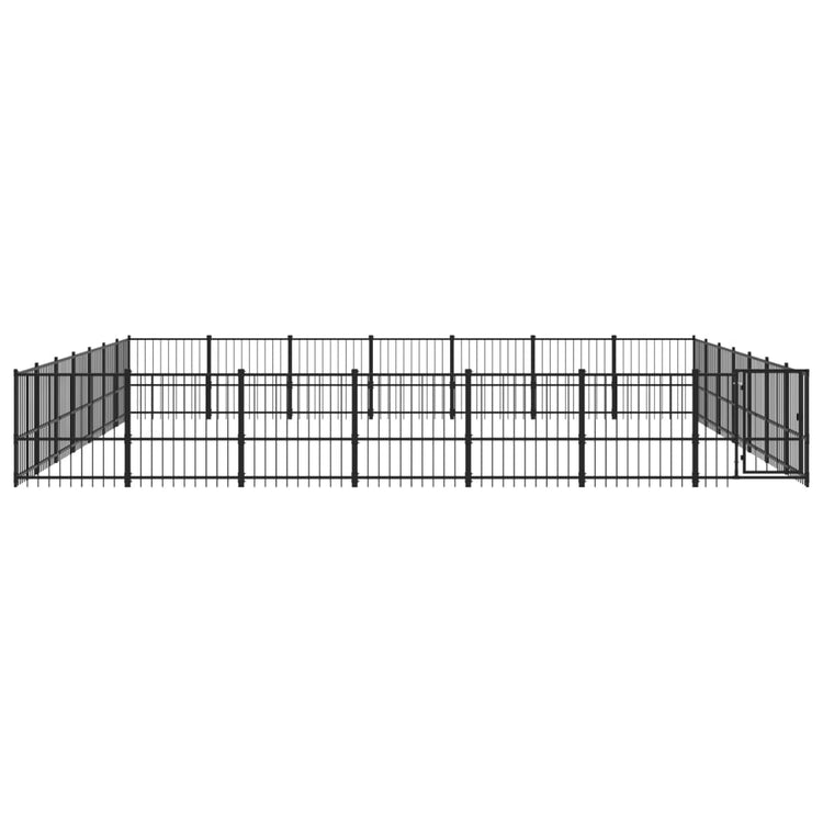 VidaXL Hondenkennel voor buiten 46,1 m² staal