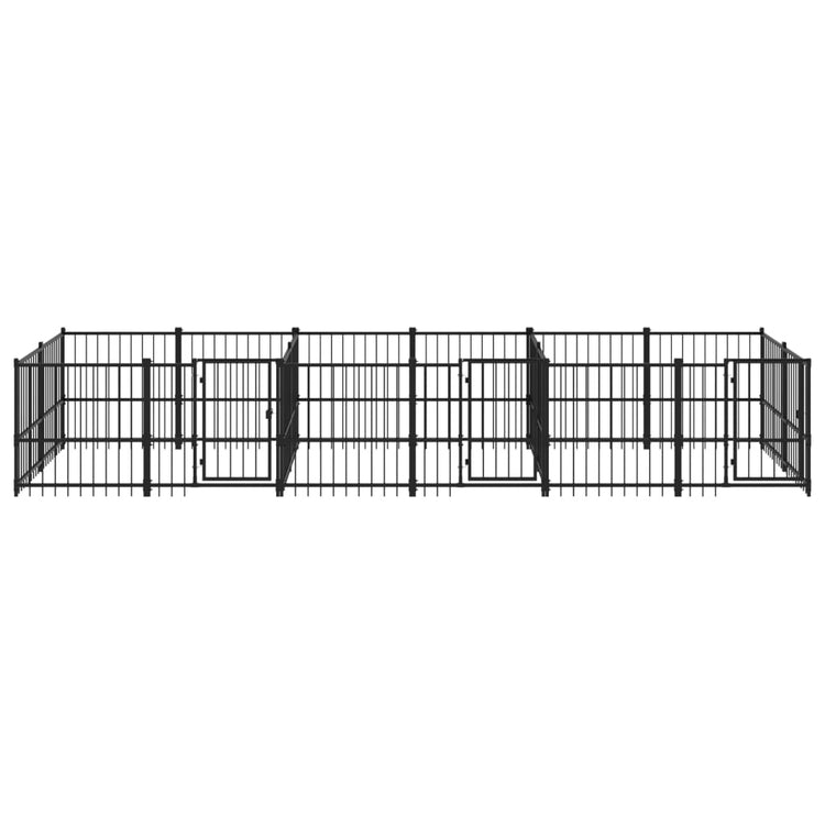 VidaXL Hondenkennel voor buiten 11,26 m² staal