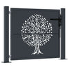 Vidaxl poort 100x75 cm met boomontwerp staal antracietkleurig