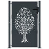 Vidaxl poort 100x125 cm met boomontwerp staal antracietkleurig
