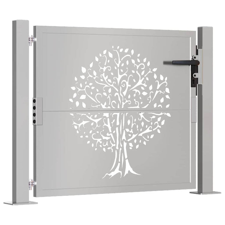Vidaxl poort 100x75 cm boomontwerp cortenstaal