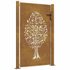 Vidaxl poort 100x125 cm boomontwerp cortenstaal