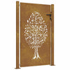 Vidaxl poort 100x150 cm boomontwerp cortenstaal