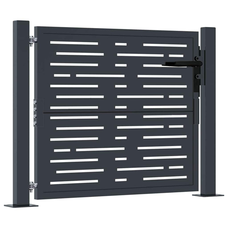 Vidaxl poort 100x75 cm met vierkantontwerp staal antracietkleurig
