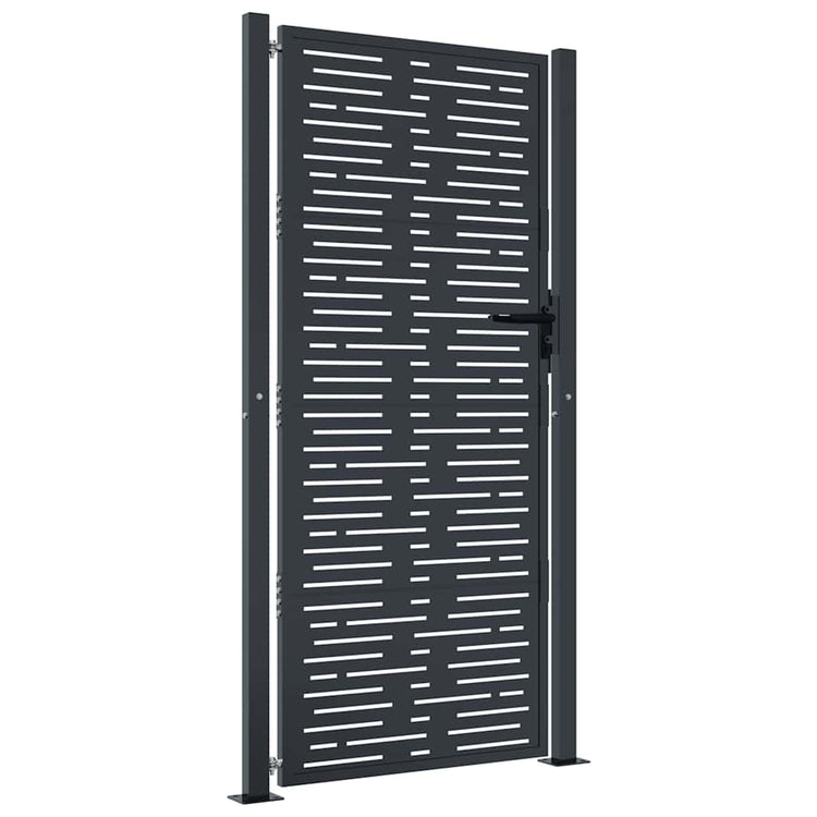 Vidaxl poort 100x175 cm met vierkant staal antracietkleurig
