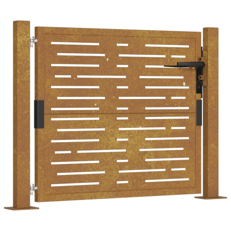 Vidaxl poort vierkant 100x100 cm cortenstaal