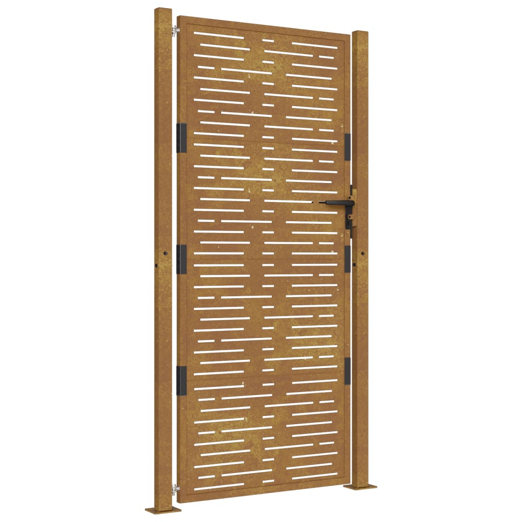 Vidaxl poort 100x200 cm vierkant cortenstaal