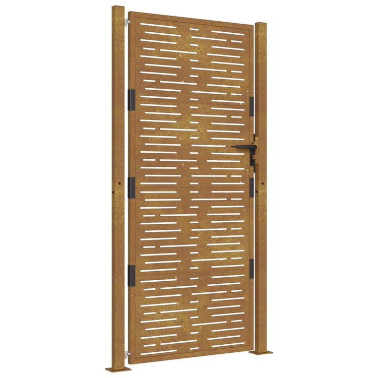 Vidaxl poort 100x200 cm vierkant cortenstaal