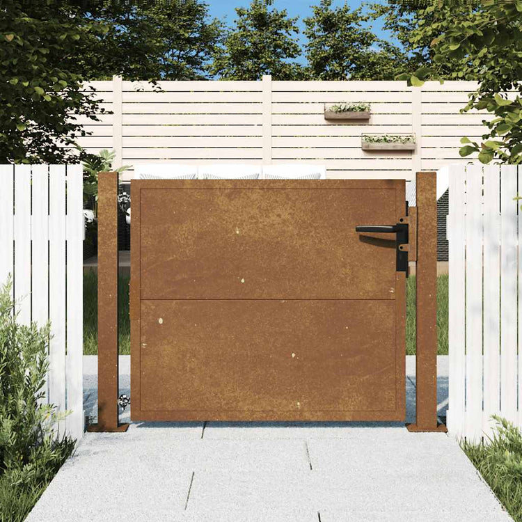 Vidaxl poort 100x100 cm cortenstaal