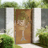 Vidaxl poort 100x200 cm cortenstaal boom ontwerp