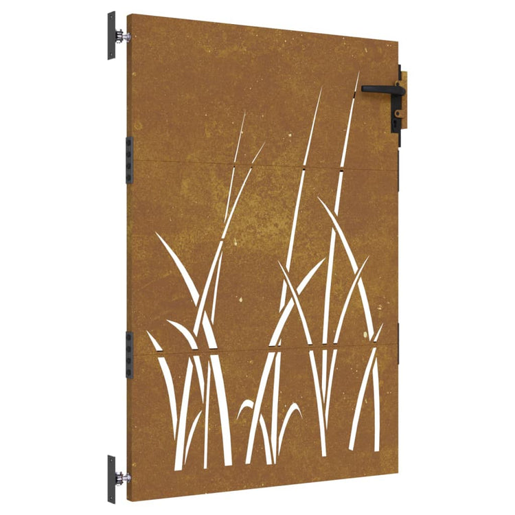 Vidaxl poort 85x150 cm grasontwerp cortenstaal