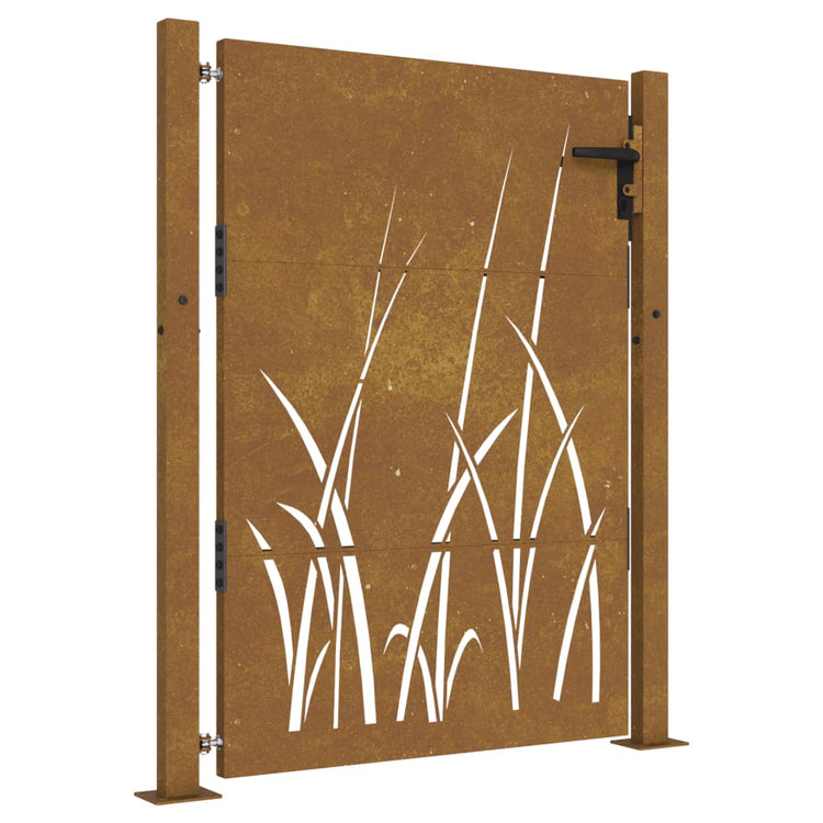 Vidaxl poort 100x125 cm grasontwerp cortenstaal