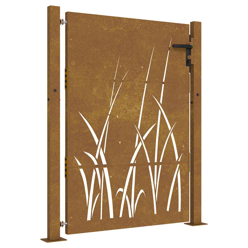 Vidaxl poort 100x150 cm grasontwerp cortenstaal