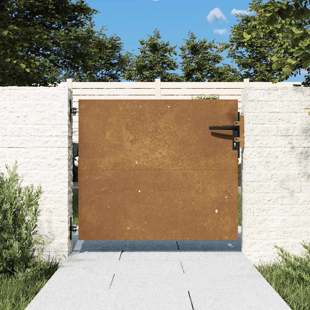 Vidaxl poort 85x100 cm cortenstaal