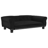 VidaXL Hondenmand 95x55x30 cm fluweel zwart - afbeelding 2