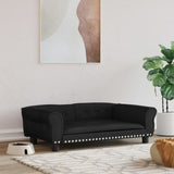VidaXL Hondenmand 95x55x30 cm fluweel zwart - afbeelding 1