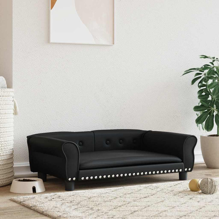 Vidaxl hondenmand 95x55x30 cm kunstleer zwart