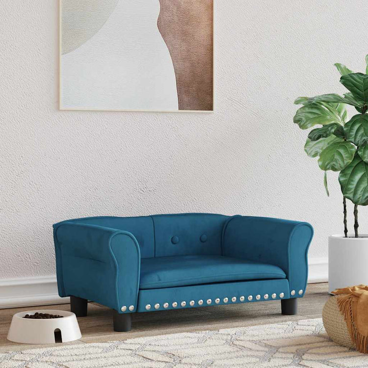 Vidaxl hondenmand 70x45x30 cm fluweel blauw