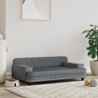 Vidaxl hondenmand 90x53x30 cm fluweel donkergrijs