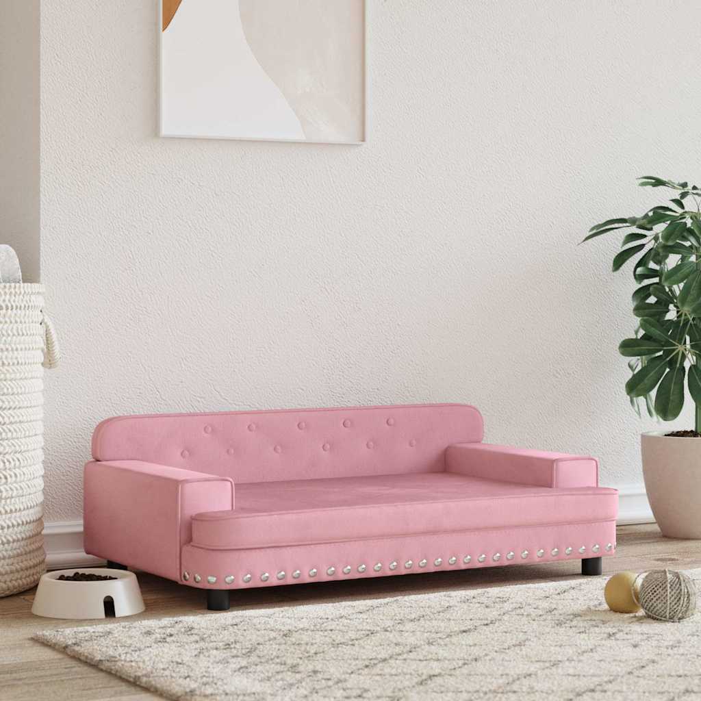 Vidaxl hondenmand 90x53x30 cm fluweel roze