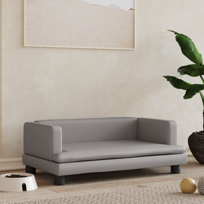 Vidaxl hondenmand 80x45x30 cm kunstleer grijs