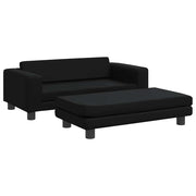 VidaXL Hondenmand met verlengstuk 100x50x30 cm kunstleer zwart - afbeelding 2