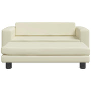 Vidaxl hondenmand met verlengstuk 100x50x30 cm kunstleer crèmekleurig - afbeelding 3