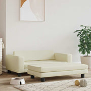 Vidaxl hondenmand met verlengstuk 100x50x30 cm kunstleer crèmekleurig - afbeelding 1