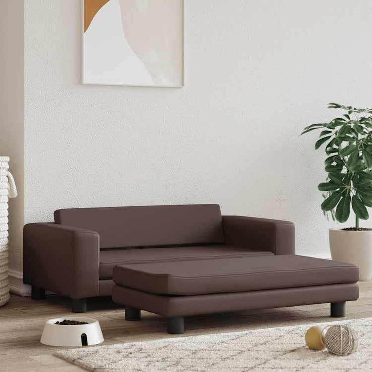 Vidaxl hondenmand met verlengstuk 100x50x30 cm kunstleer bruin