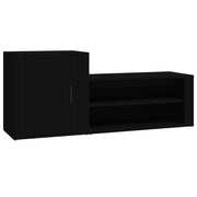 Vidaxl schoenenkast 130x35x54 cm bewerkt hout zwart - afbeelding 2