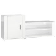 Vidaxl schoenenkast 130x35x54 cm bewerkt hout hoogglans wit - afbeelding 2
