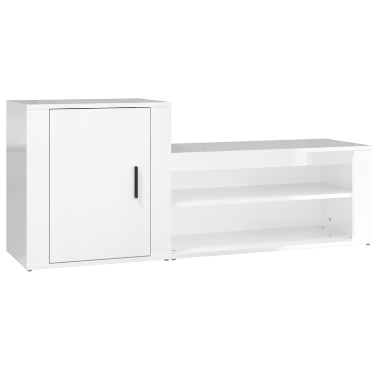 Vidaxl schoenenkast 130x35x54 cm bewerkt hout hoogglans wit