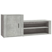 Vidaxl schoenenkast 130x35x54 cm bewerkt hout betongrijs - afbeelding 2